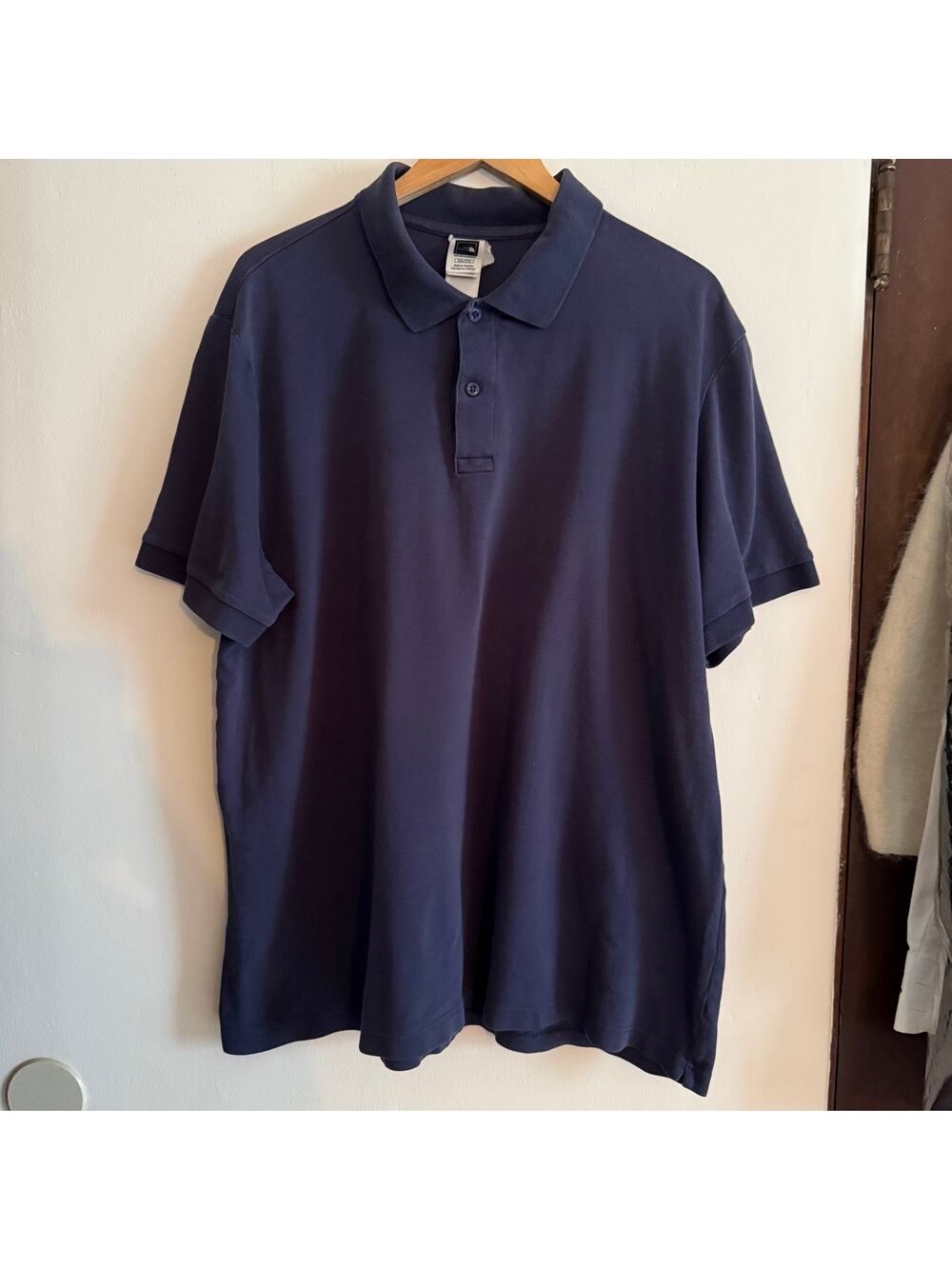 THE NORTH FACE | Y2K Vintage Men's Navy Blue Pique Polo Shirt | XXL
